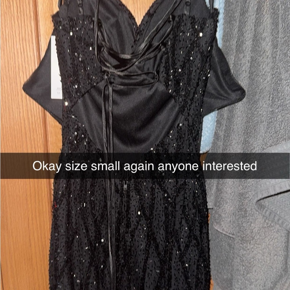 Elegant Black Beaded Dress